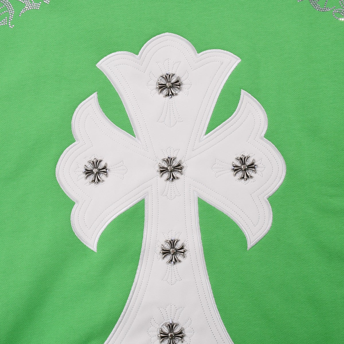 CHROME HEARTS WHITE CROSS PATCH SWEATSHIRT GREEN - netstar®