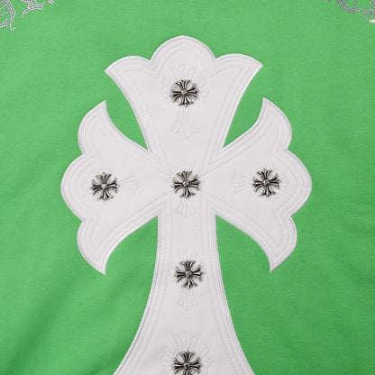 CHROME HEARTS WHITE CROSS PATCH SWEATSHIRT GREEN - netstar®