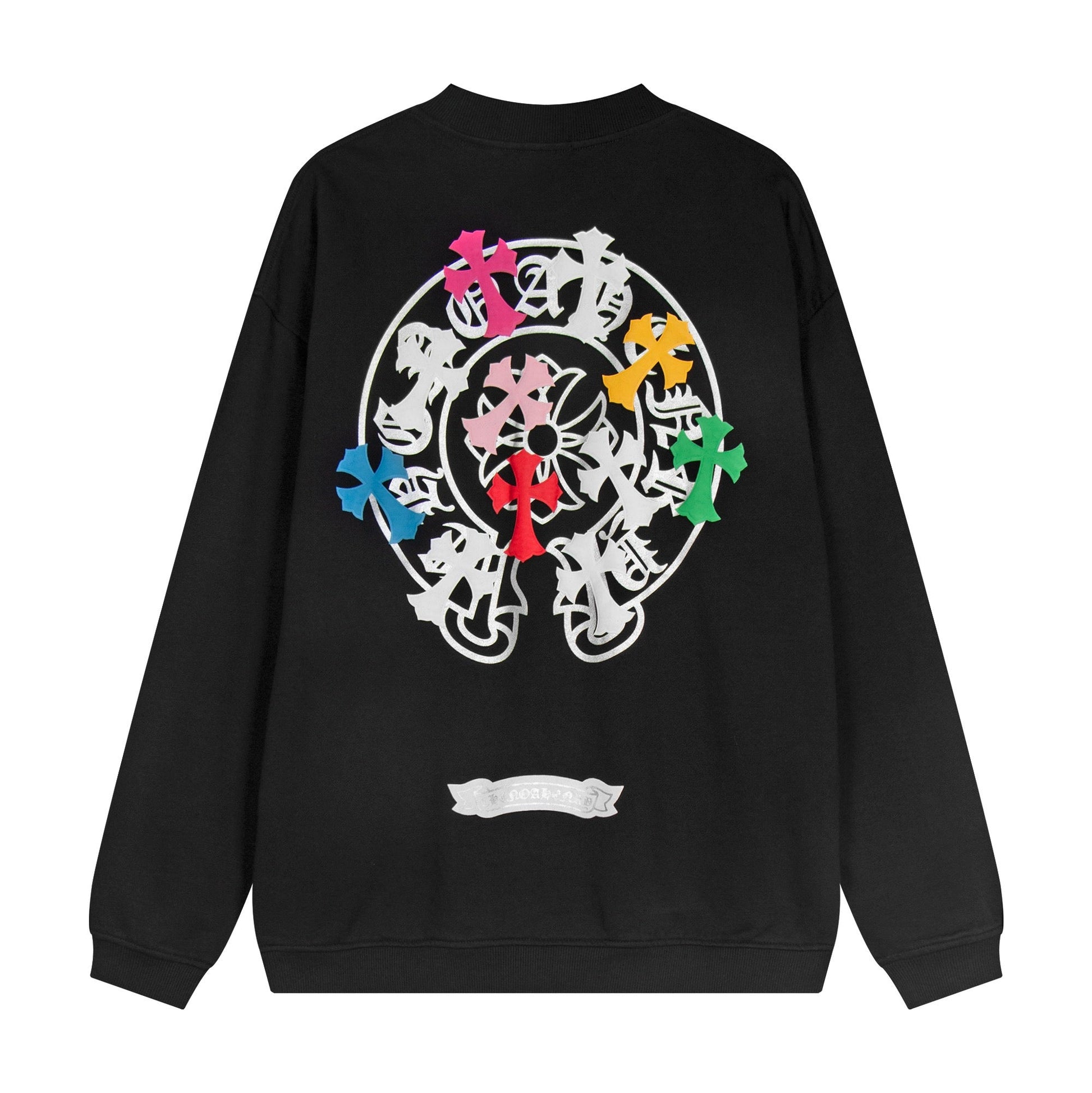 CHROME HEARTS COLORED CROSS HORSE SHOE LOGO SWEATSHIRT BLACK - netstar®