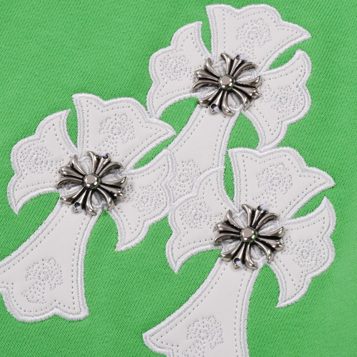 CHROME HEARTS WHITE CROSS PATCH SWEATSHIRT GREEN - netstar®