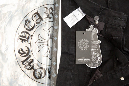 CHROME HEARTS BLACK CROSS PATCH JEANS BLACK - netstar®