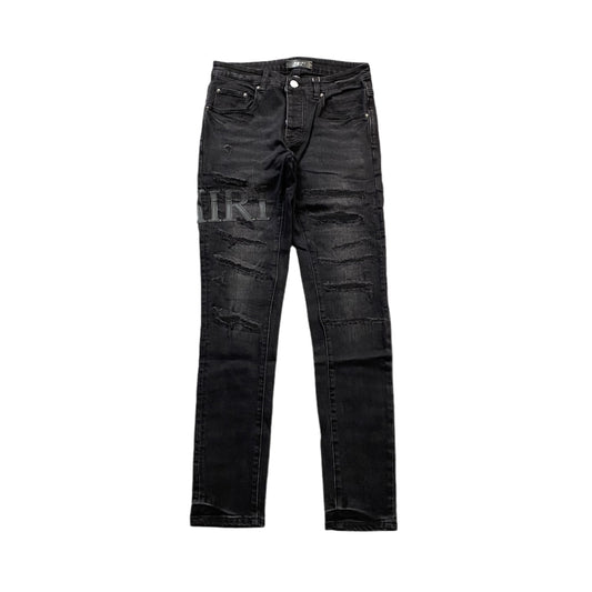 AMIRI CORE APPLIQUE BLACK LEATHER JEANS - netstar®