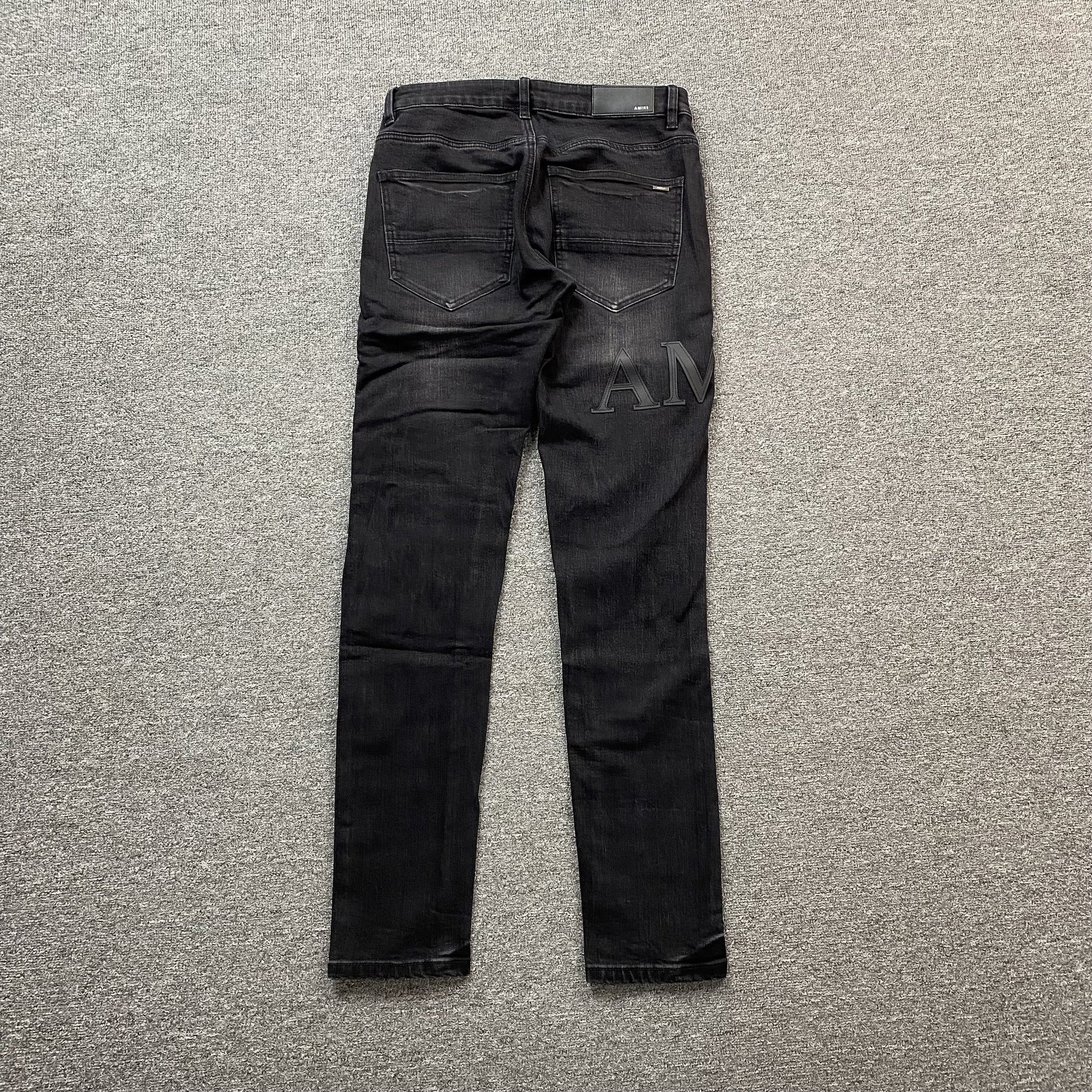 AMIRI CORE APPLIQUE BLACK LEATHER JEANS - netstar®