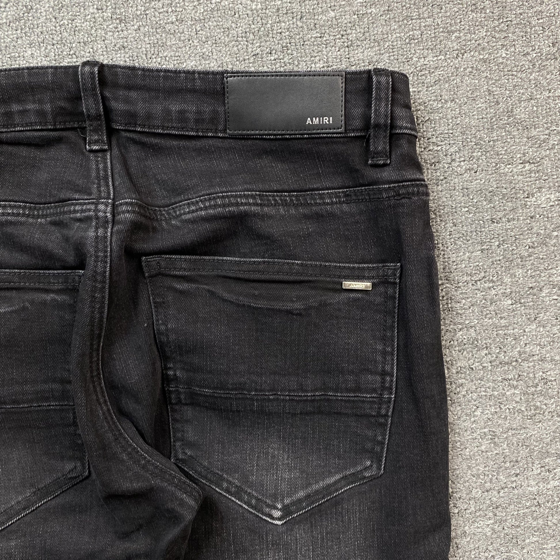 AMIRI CORE APPLIQUE BLACK LEATHER JEANS - netstar®