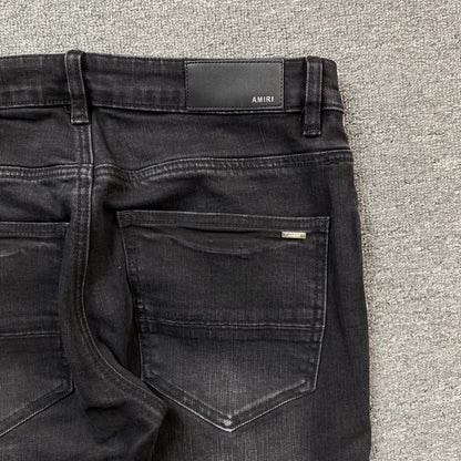 AMIRI CORE APPLIQUE BLACK LEATHER JEANS - netstar®