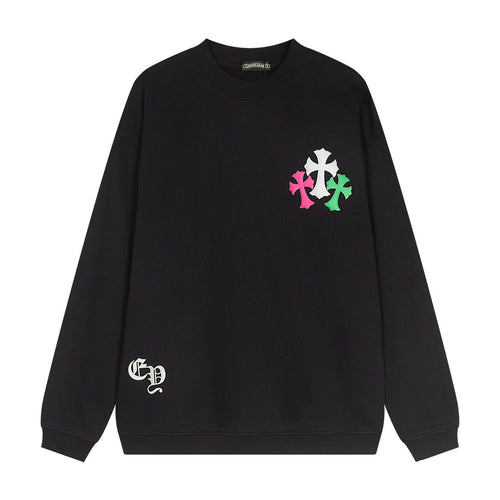 CHROME HEARTS COLORED CROSS HORSE SHOE LOGO SWEATSHIRT BLACK - netstar®