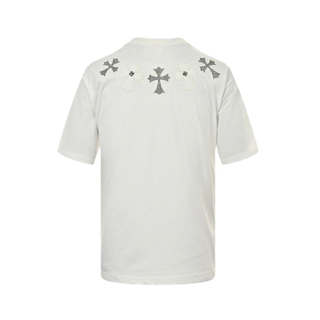 CHROME HEARTS CROSS PATCH COLLAR T-SHIRT WHITE - netstar®