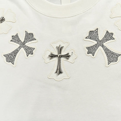 CHROME HEARTS CROSS PATCH COLLAR T-SHIRT WHITE - netstar®