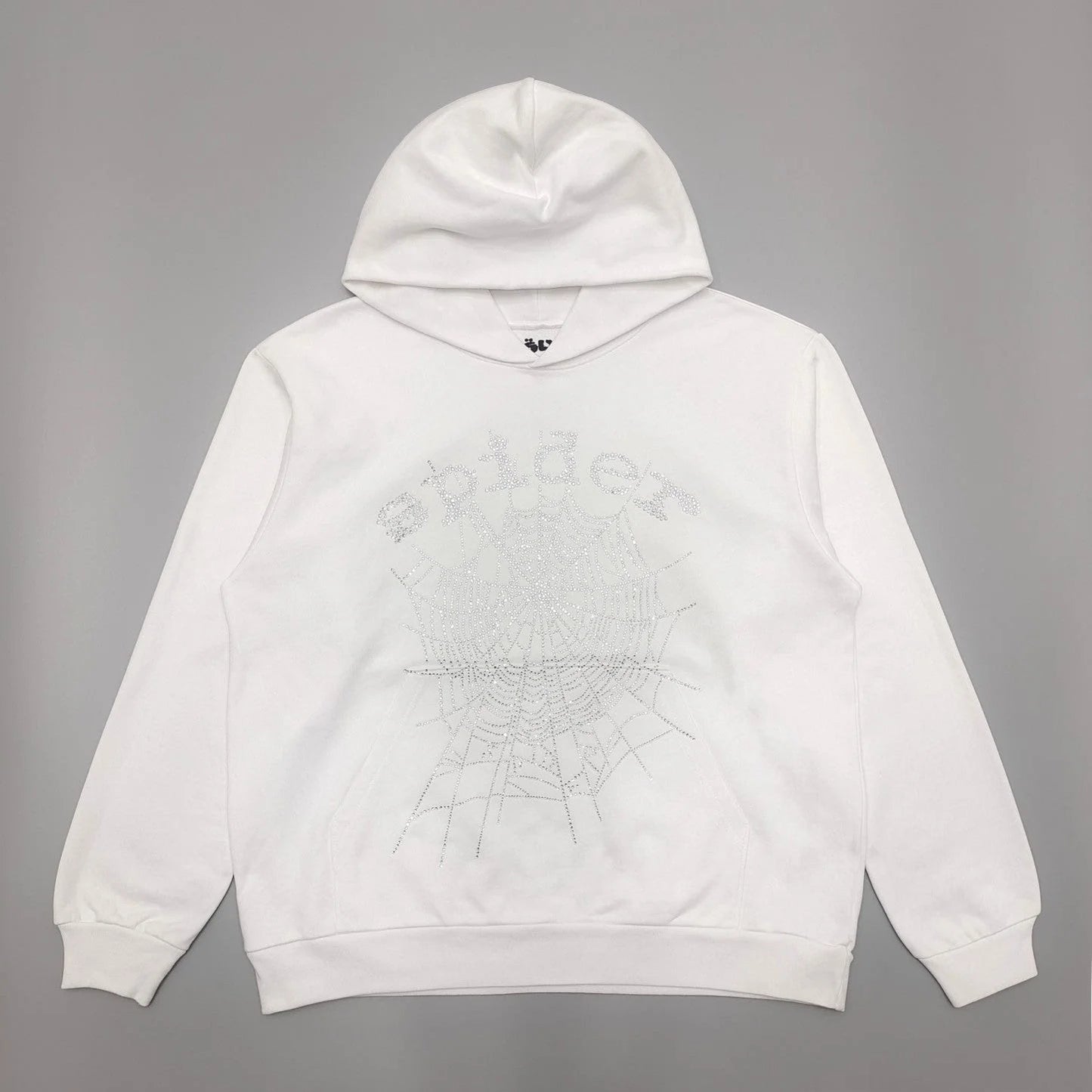 SP5DER OG RHINESTONE LOGO HOODIE WHITE - netstar®