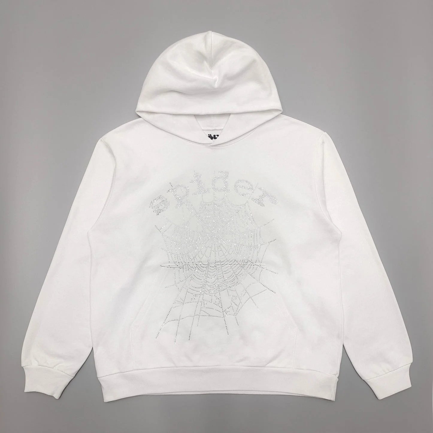 SP5DER OG RHINESTONE LOGO HOODIE WHITE - netstar®