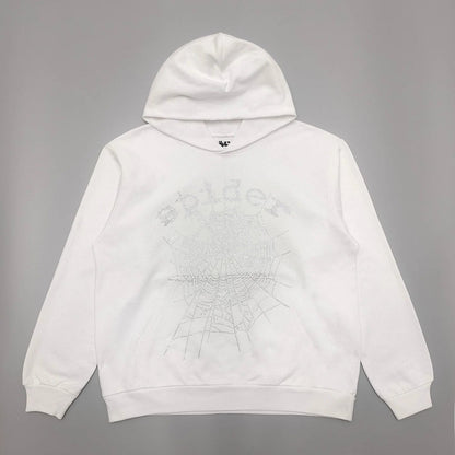 SP5DER OG RHINESTONE LOGO HOODIE WHITE - netstar®