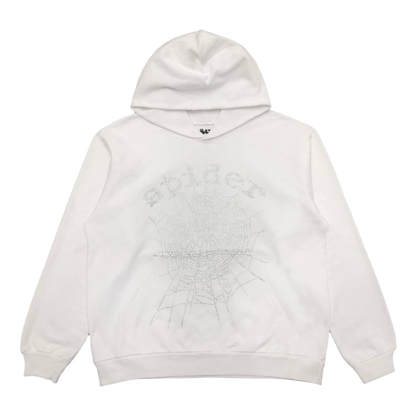 SP5DER OG RHINESTONE LOGO HOODIE WHITE - netstar®