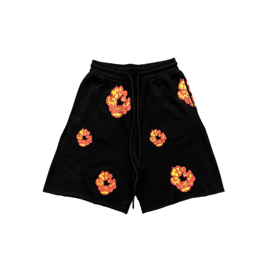 DENIM TEARS x OFFSET COTTON WREATH SHORTS BLACK - netstar