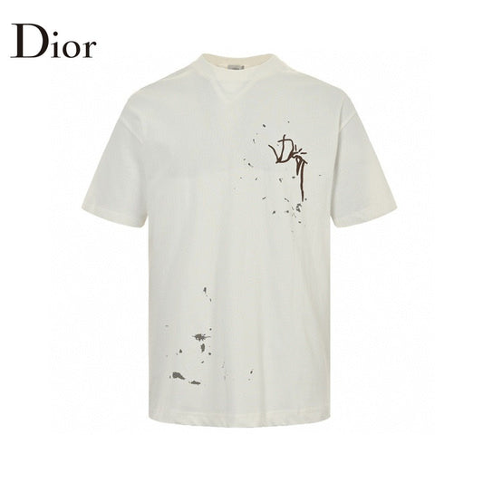 Dior Artistic Splatter T-Shirt (White) - netstar