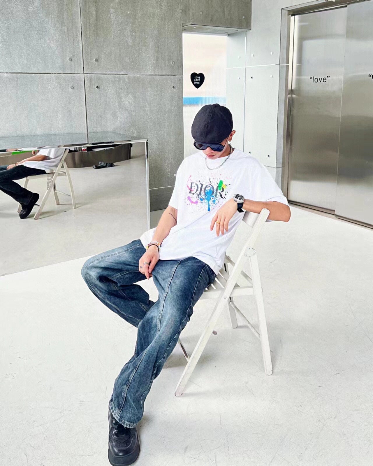 Dior Color Splash Graphic T-Shirt - netstar