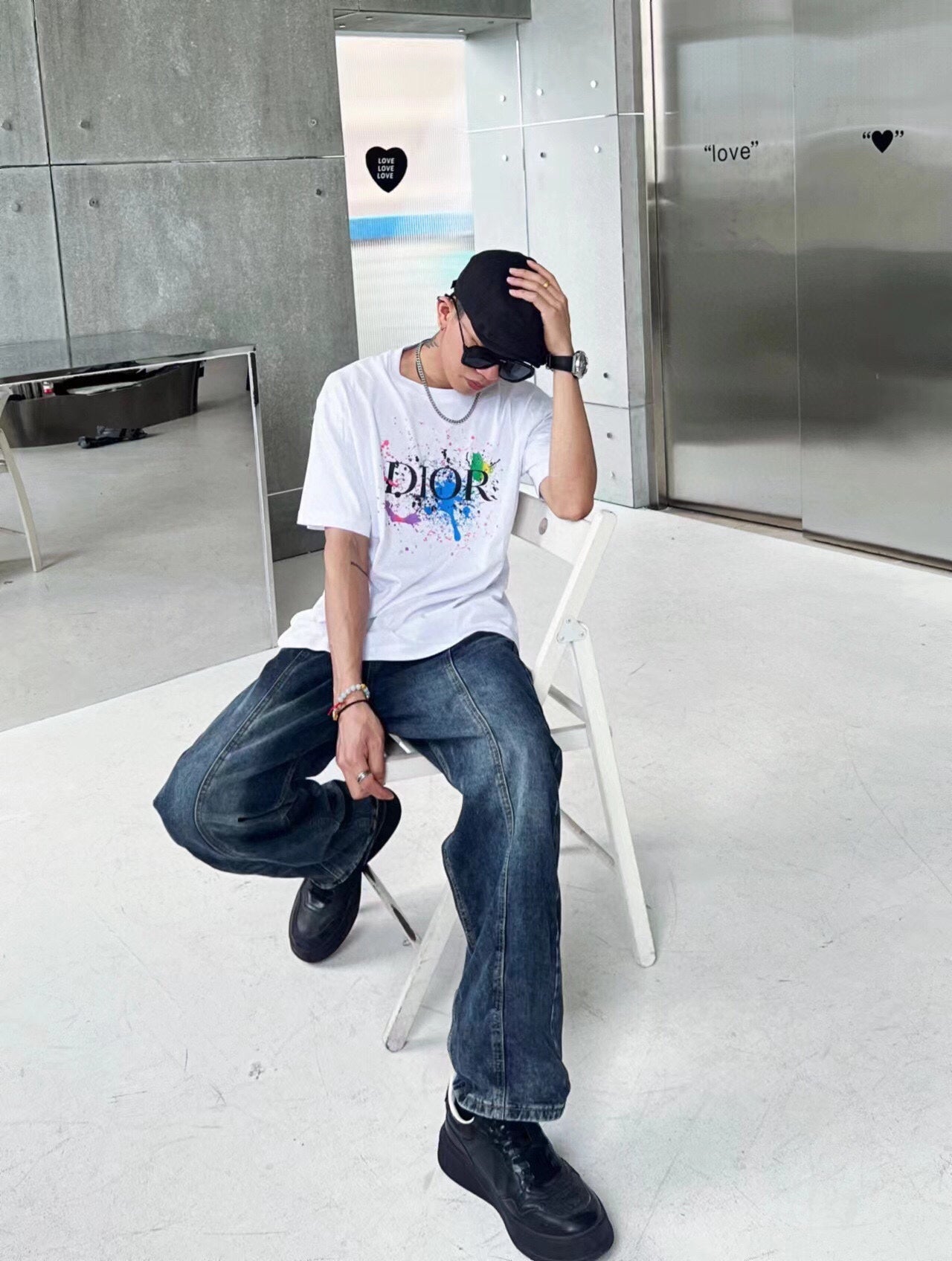 Dior Color Splash Graphic T-Shirt - netstar