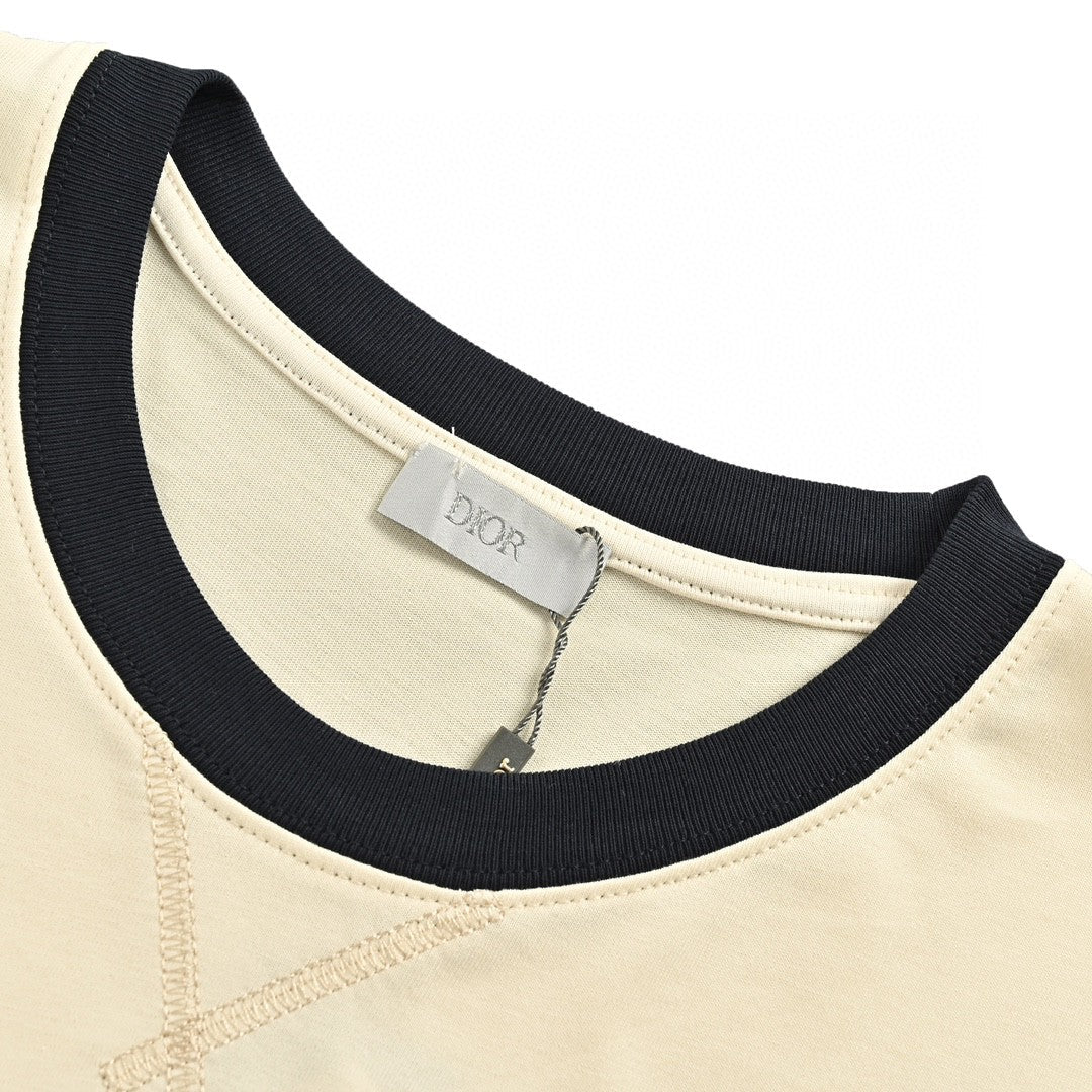 Dior Cream T-Shirt with Black Trim - netstar