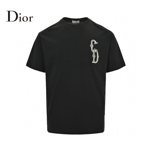 Dior Embroidered CD Logo T-Shirt (Black) - netstar