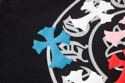 CHROME HEARTS COLORED CROSS HORSE SHOE LOGO SWEATSHIRT BLACK - netstar®